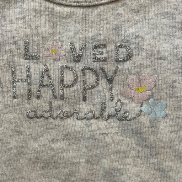 Carter’s girls size 6 months onesie and pant set floral loved happy adorable - Picture 4 of 6